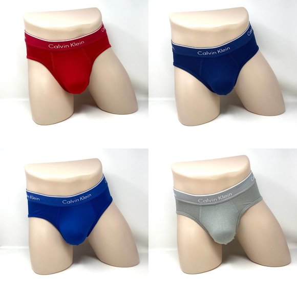 Calvin Klein Underwear Other - Calvin Klein 4 Pack Mans Underwear Microfiber Red Blue Gray Hip Brief NP23460907